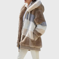 Delilah | Women's Puffer Jacket - Faux Fur Hooded Long Sleeve Warm Padded