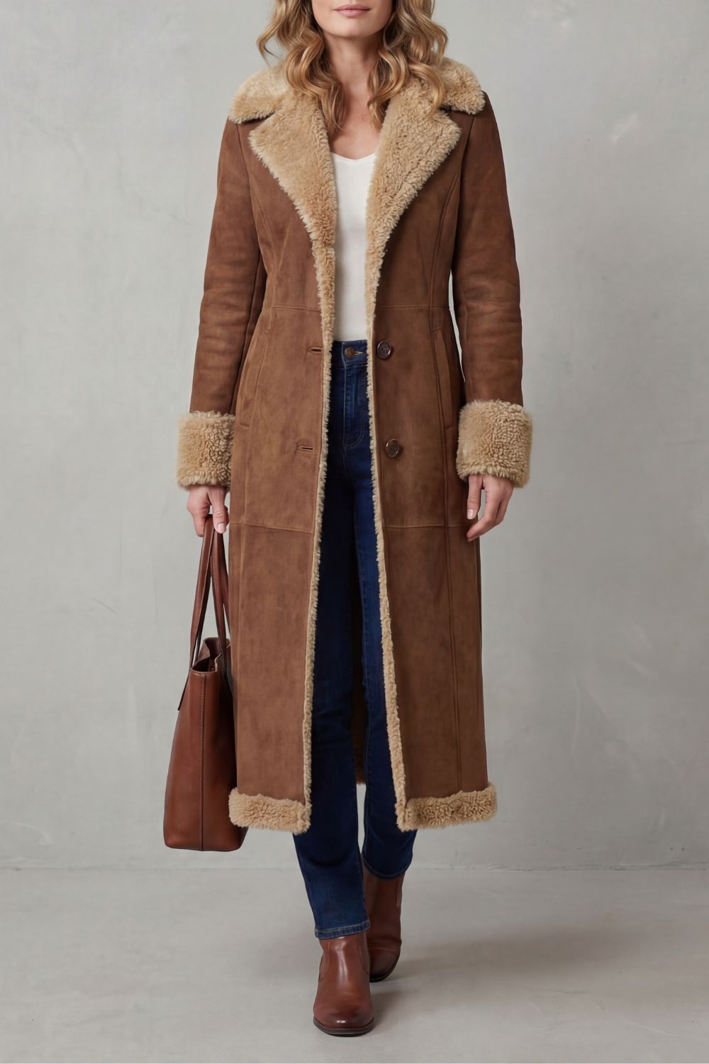 Delphine | Women's Shearling Winter Coat - Long Cosy Warm Lining