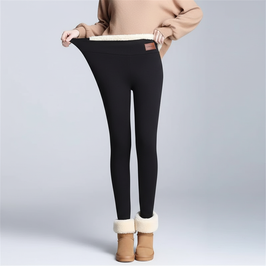 Lacey | Women's Thick Winter Fleece Lined Leggings - High Waist Narrow Ankle