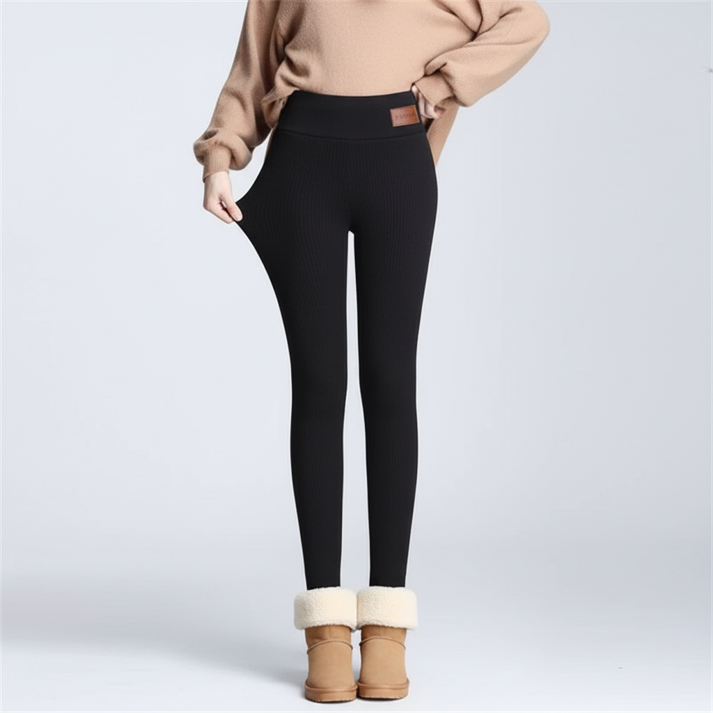 Lacey | Women's Thick Winter Fleece Lined Leggings - High Waist Narrow Ankle