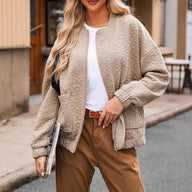 Hadley | Women's Quilted Bomber Jacket - Padded Zip Front Relaxed Fit