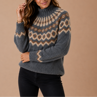 Harlow | Cosy Fair Isle Turtleneck Sweater with Nordic Pattern