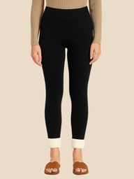 Dana | Women's High Waisted Thermal Fleece Lined Leggings - Elastic Waistband