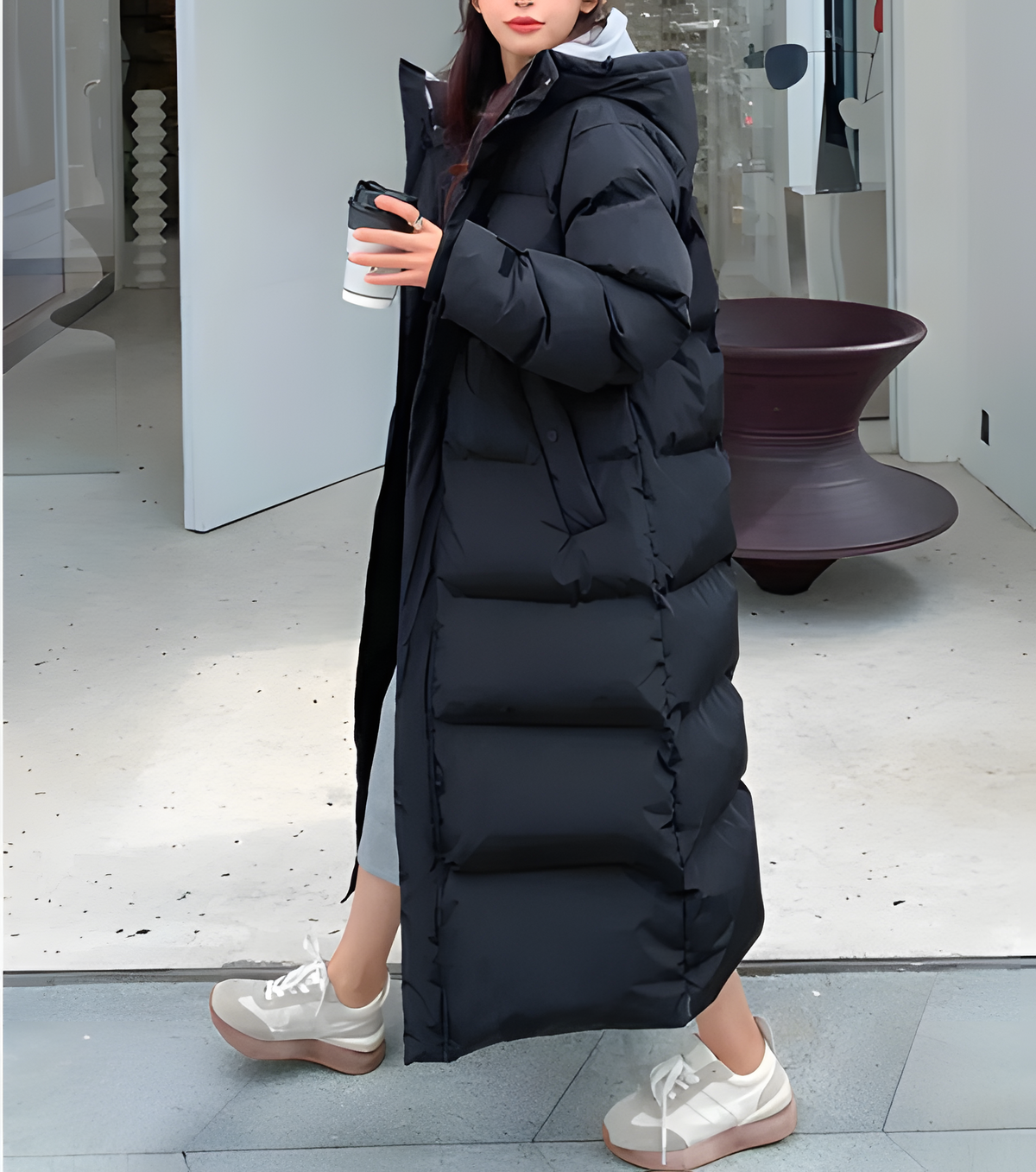 Heather | Women's Long Insulated Puffer Parka Coat - Hooded High Collar