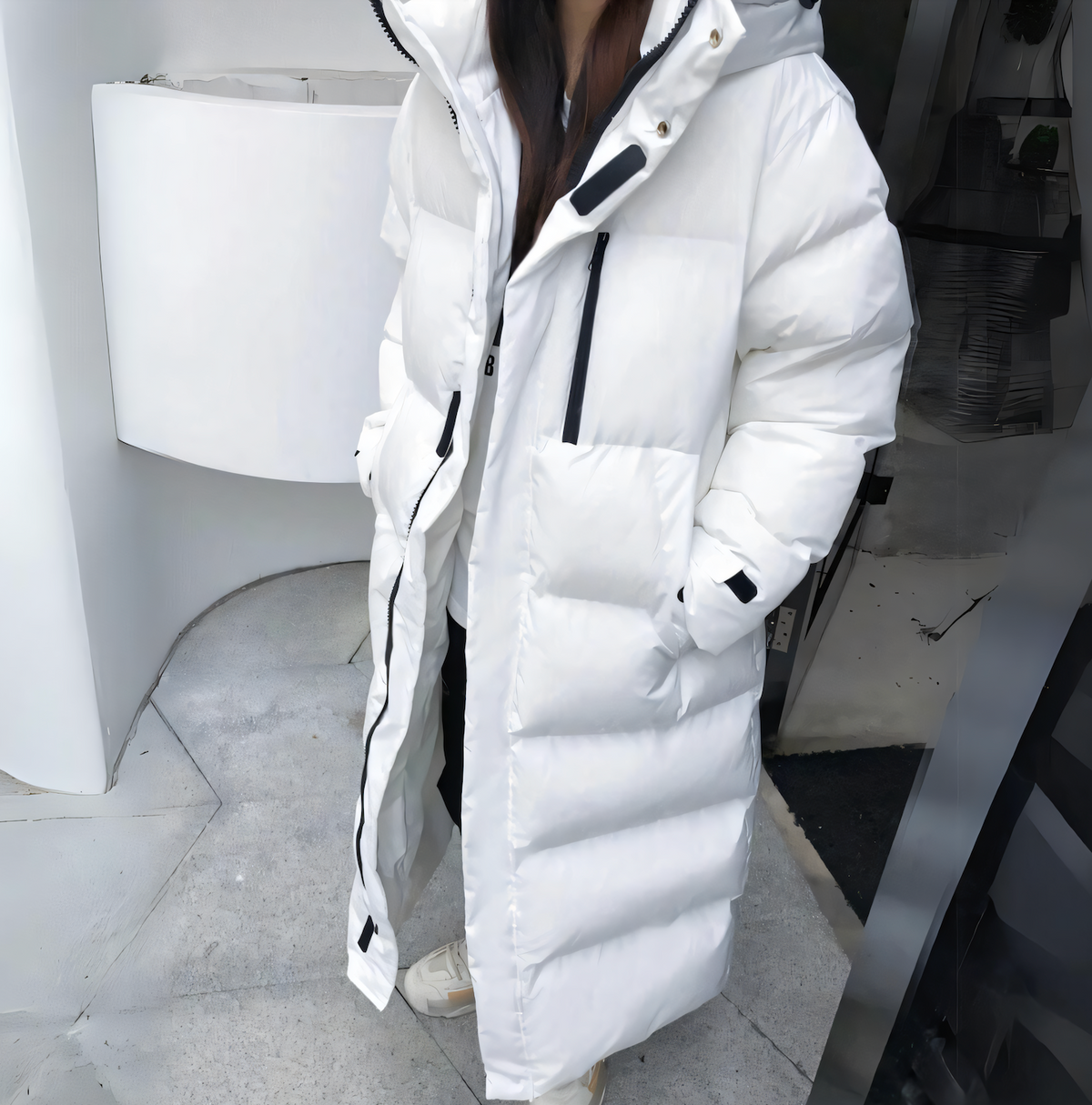 Heather | Women's Long Insulated Puffer Parka Coat - Hooded High Collar