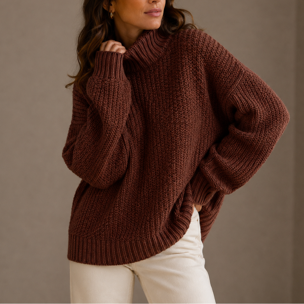 Heva | Cosy Oversized Chunky Knit Turtleneck Sweater for Cold Weather