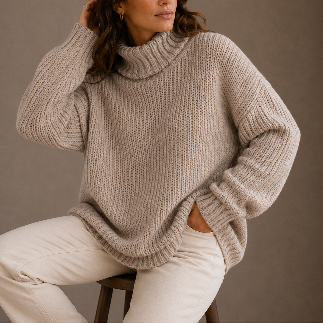 Heva | Cosy Oversized Chunky Knit Turtleneck Sweater for Cold Weather