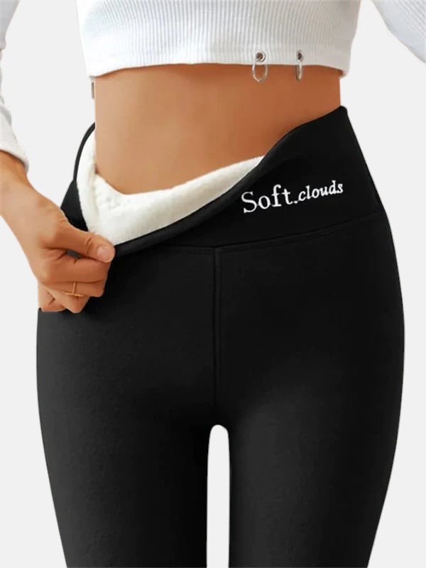 Holly | Women's Windproof Fleece Lined Leggings - High Waist Water Repellent