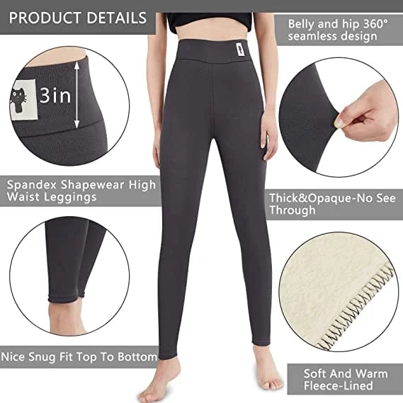 Holly | Women's Windproof Fleece Lined Leggings - High Waist Water Repellent