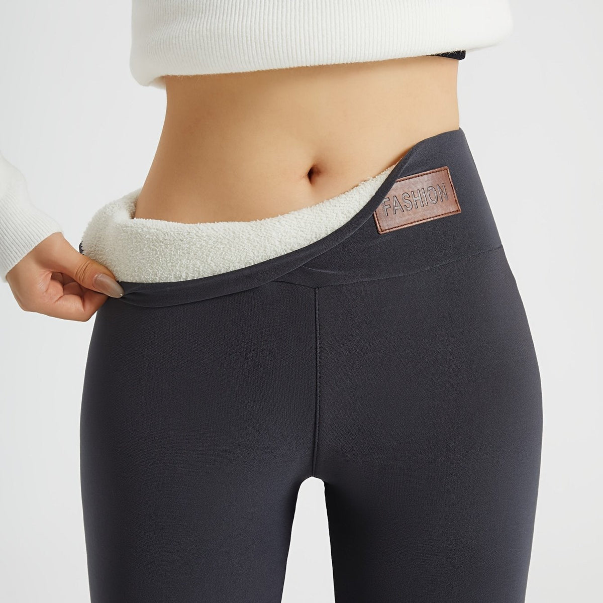 Jenny | Women's High Waisted Fleece Lined Leggings - Plush Lining Pull On