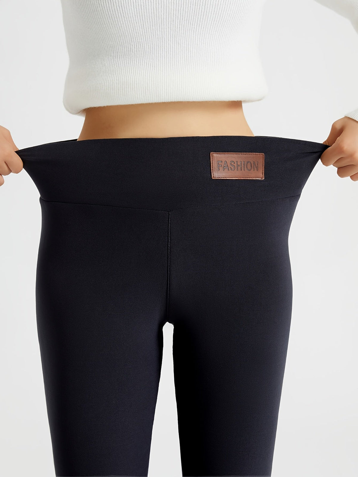 Jenny | Women's High Waisted Fleece Lined Leggings - Plush Lining Pull On
