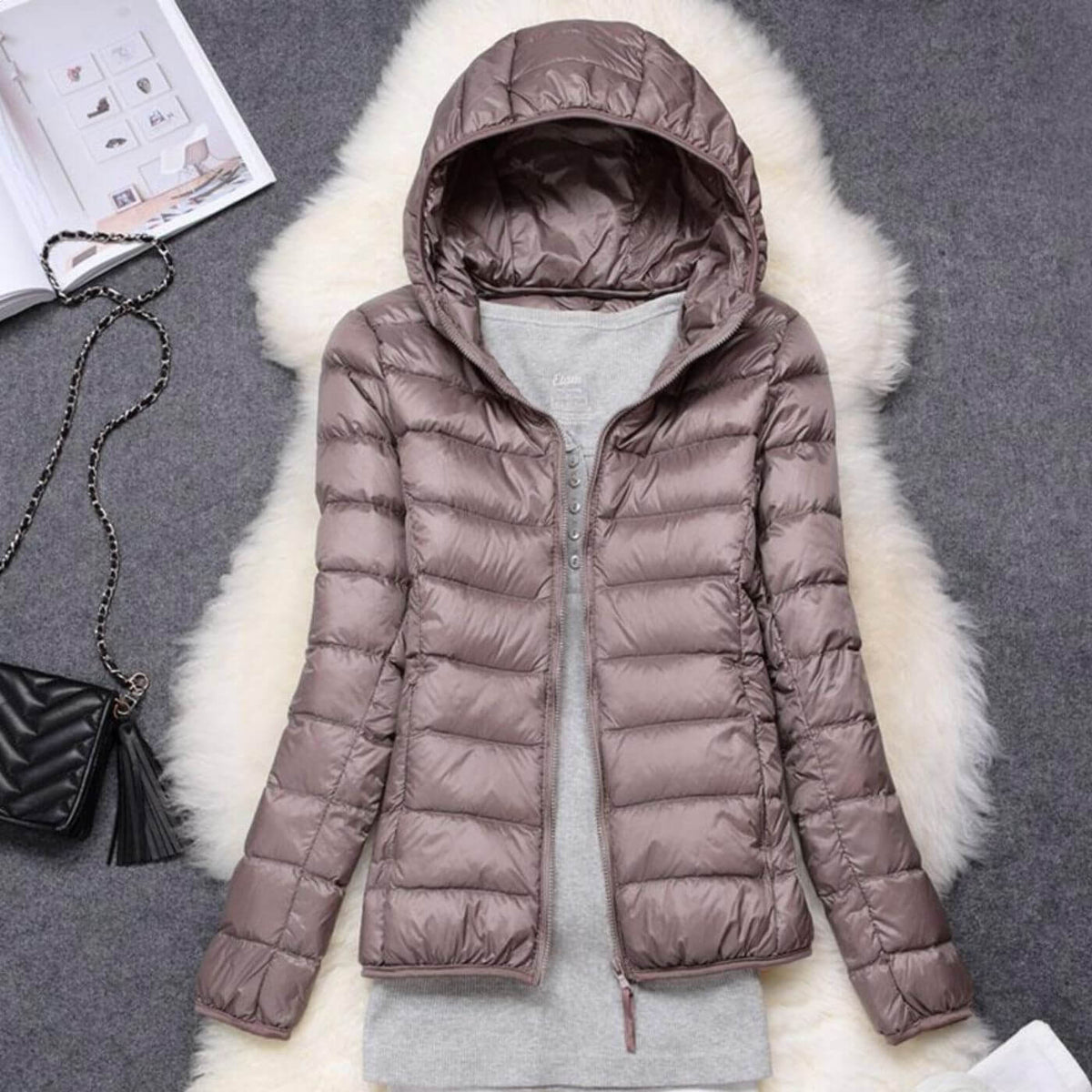 Josephine | Women's Puffer Jacket - Quilted Insulated Hooded