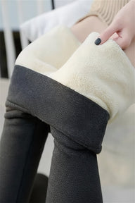 Women's high waisted fleece lined leggings in Dark Gray