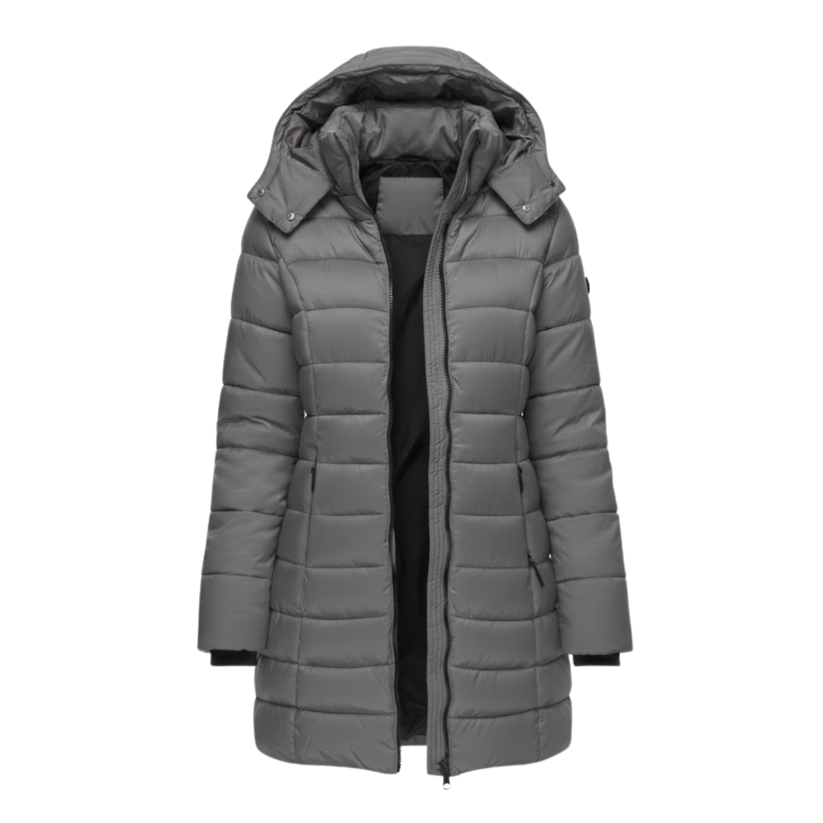 Kristen | Women's Hooded Quilted Parka Coat - Mid Length Windproof Padded