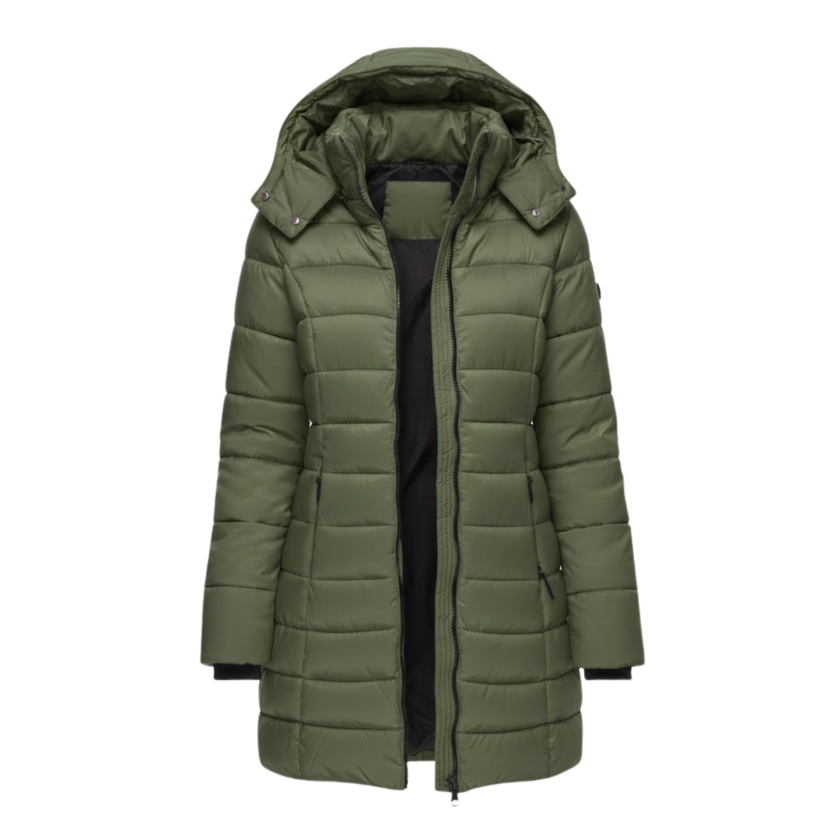 Kristen | Women's Hooded Quilted Parka Coat - Mid Length Windproof Padded