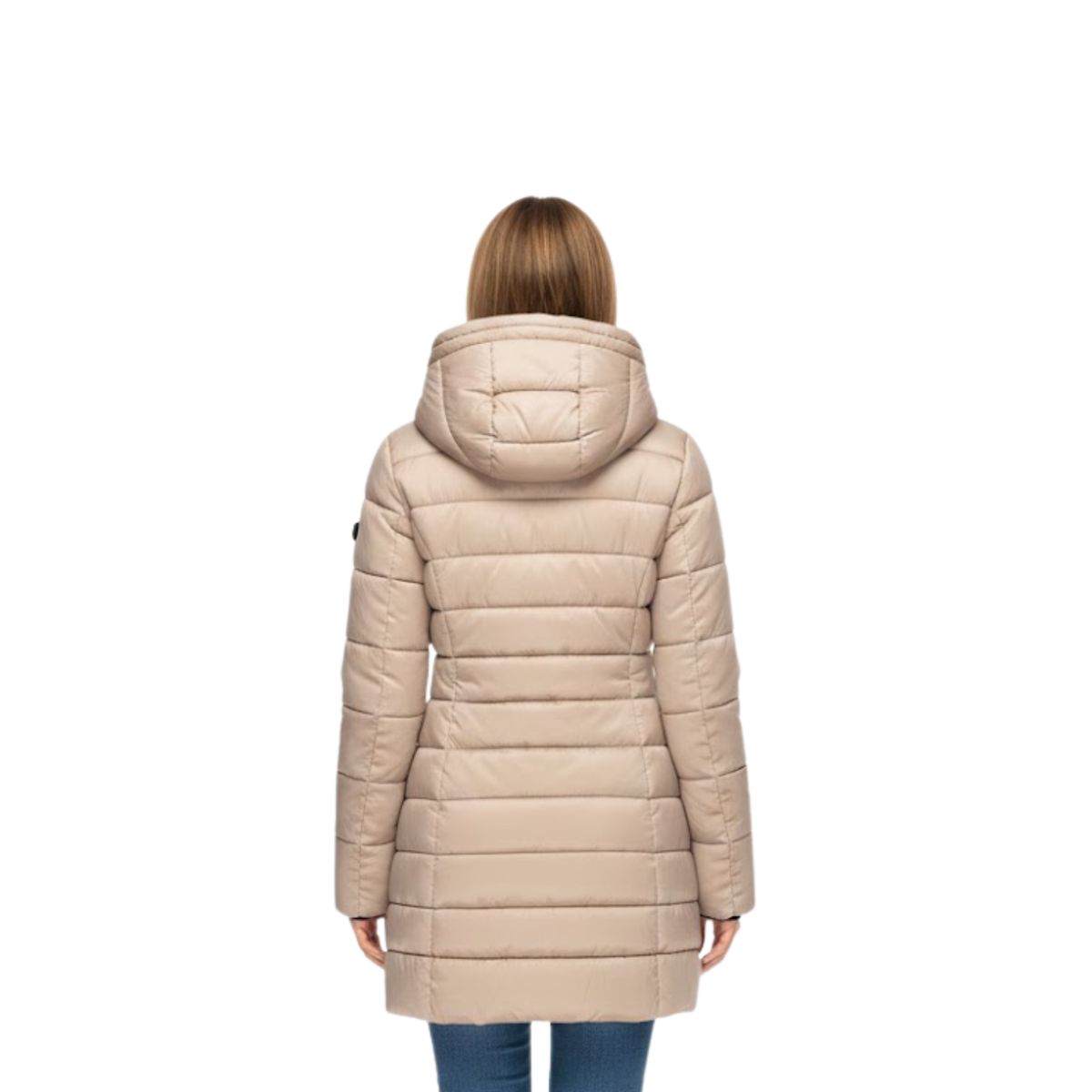 Kristen | Women's Hooded Quilted Parka Coat - Mid Length Windproof Padded