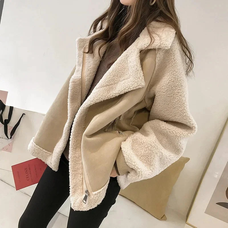 Lysa | Women's Oversized Faux Fur Jacket - Aviator Shearling Lining