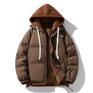 Zach | Men's Quilted Winter Puffer Jacket - Hooded Drawstring Elastic Cuffs