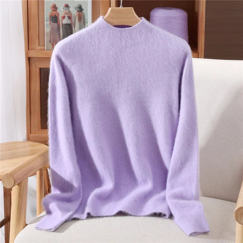 Naomi | Cashmere Sweater with Relaxed Fit and Mock Neck