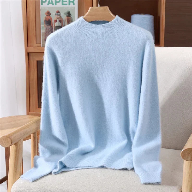 Naomi | Cashmere Sweater with Relaxed Fit and Mock Neck
