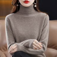Nella | Slim Cashmere Turtleneck Sweater with Ribbed Cuffs