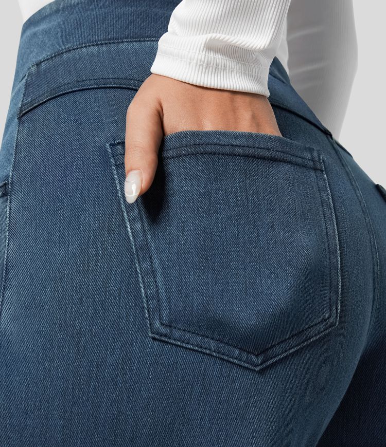 Nora | Comfortable High Waisted Wide Leg Jeans with Pull-On Waistband