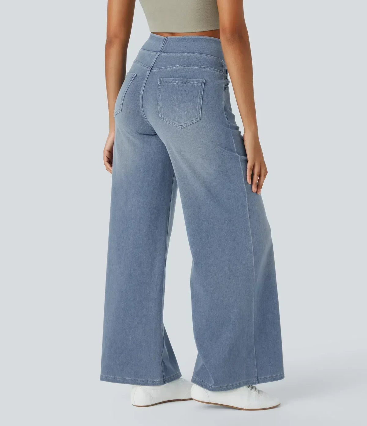 Nora | Comfortable High Waisted Wide Leg Jeans with Pull-On Waistband