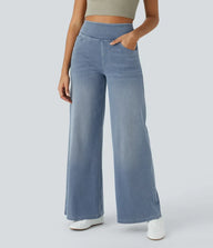 Nora | Comfortable High Waisted Wide Leg Jeans with Pull-On Waistband