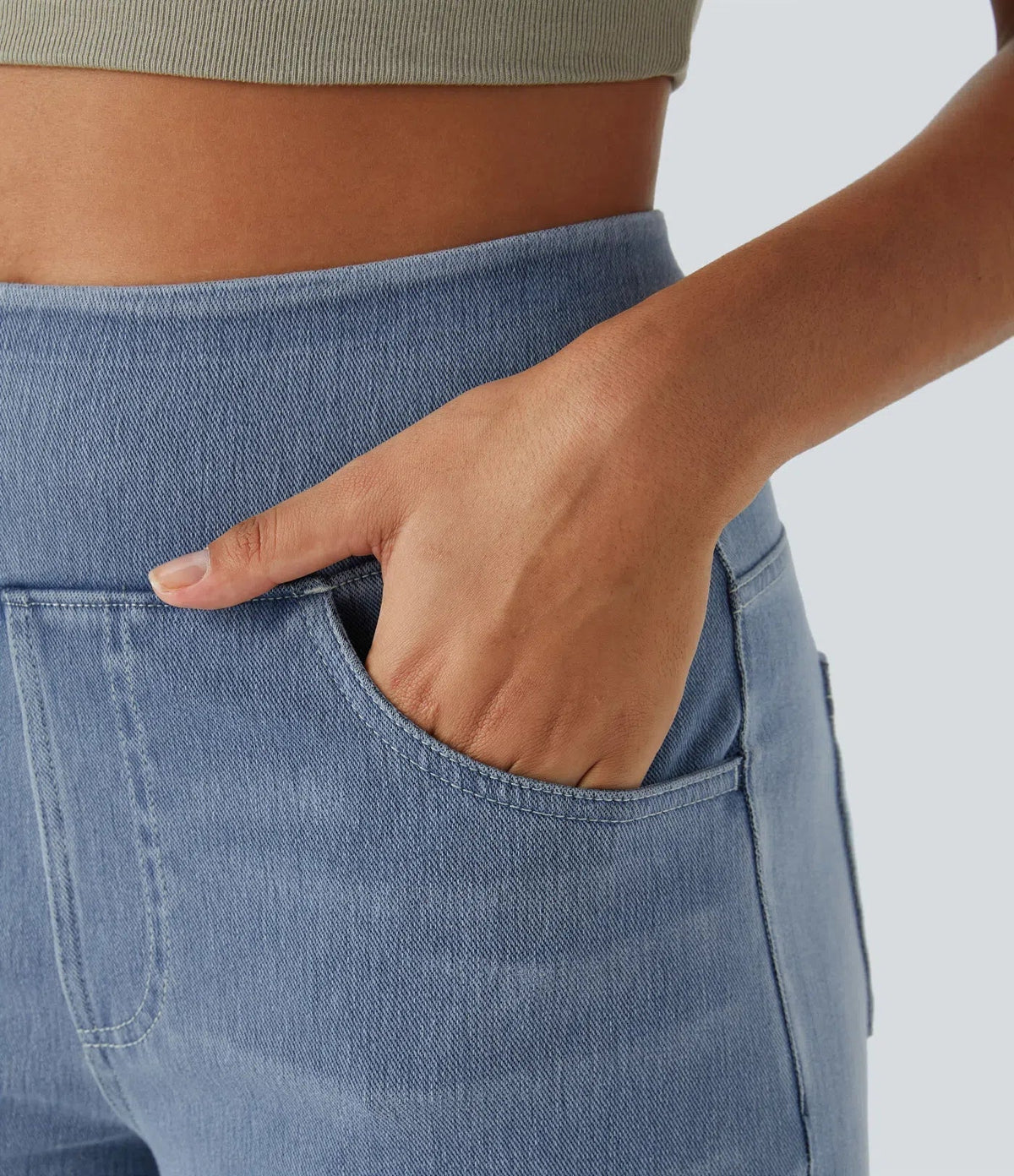 Nora | Comfortable High Waisted Wide Leg Jeans with Pull-On Waistband