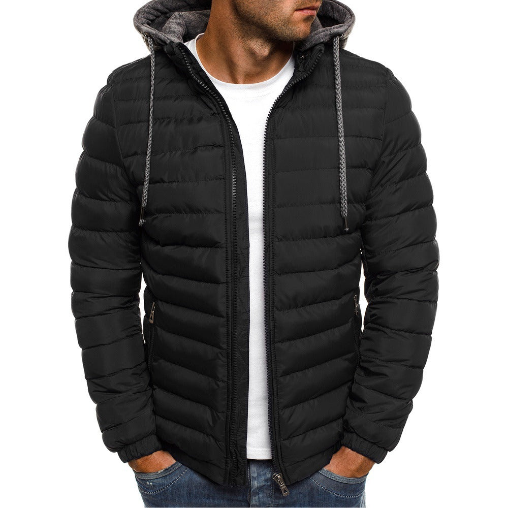 Ben | Men's Quilted Winter Puffer Jacket - Detachable Hood Zip Pockets