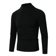 Brian | Men's Knit Turtleneck Sweater - Ribbed Slim Fit Long Sleeve