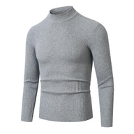 Brian | Men's Knit Turtleneck Sweater - Ribbed Slim Fit Long Sleeve