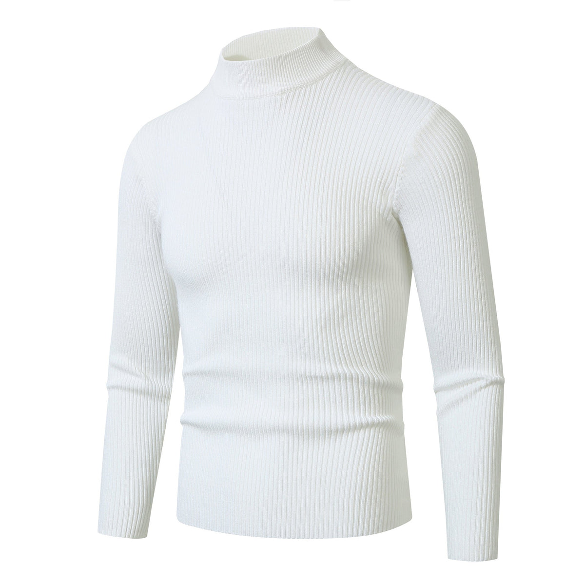 Brian | Men's Knit Turtleneck Sweater - Ribbed Slim Fit Long Sleeve