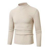 Brian | Men's Knit Turtleneck Sweater - Ribbed Slim Fit Long Sleeve