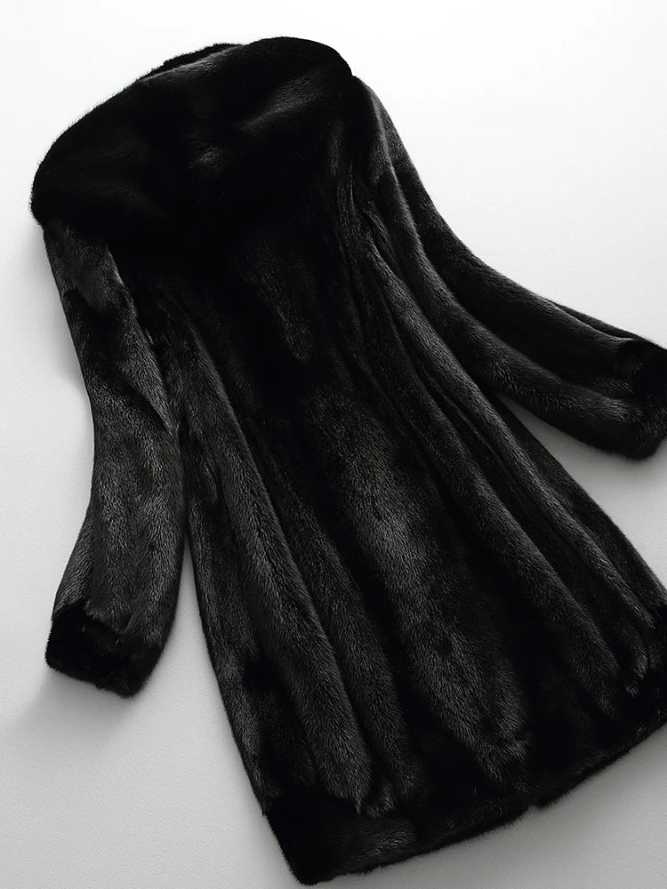 Odessa | Women's Longline Faux Fur Coat - Hooded