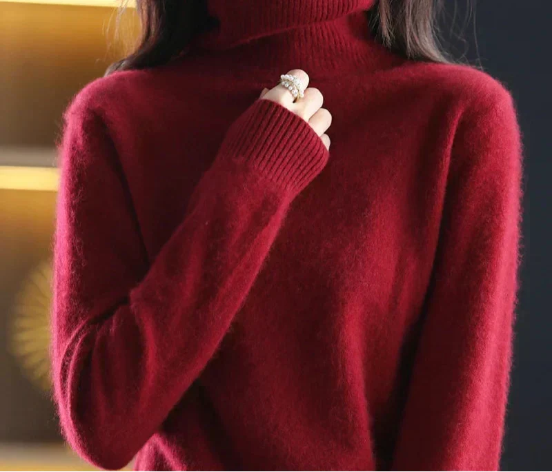 Ophelia | Sophisticated High Neck Cashmere Turtleneck Sweater
