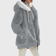 Sofia | Women's Puffer Jacket - Fleece Faux-Fur Hood