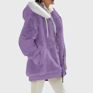 Sofia | Women's Puffer Jacket - Fleece Faux-Fur Hood