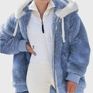 Sofia | Women's Puffer Jacket - Fleece Faux-Fur Hood