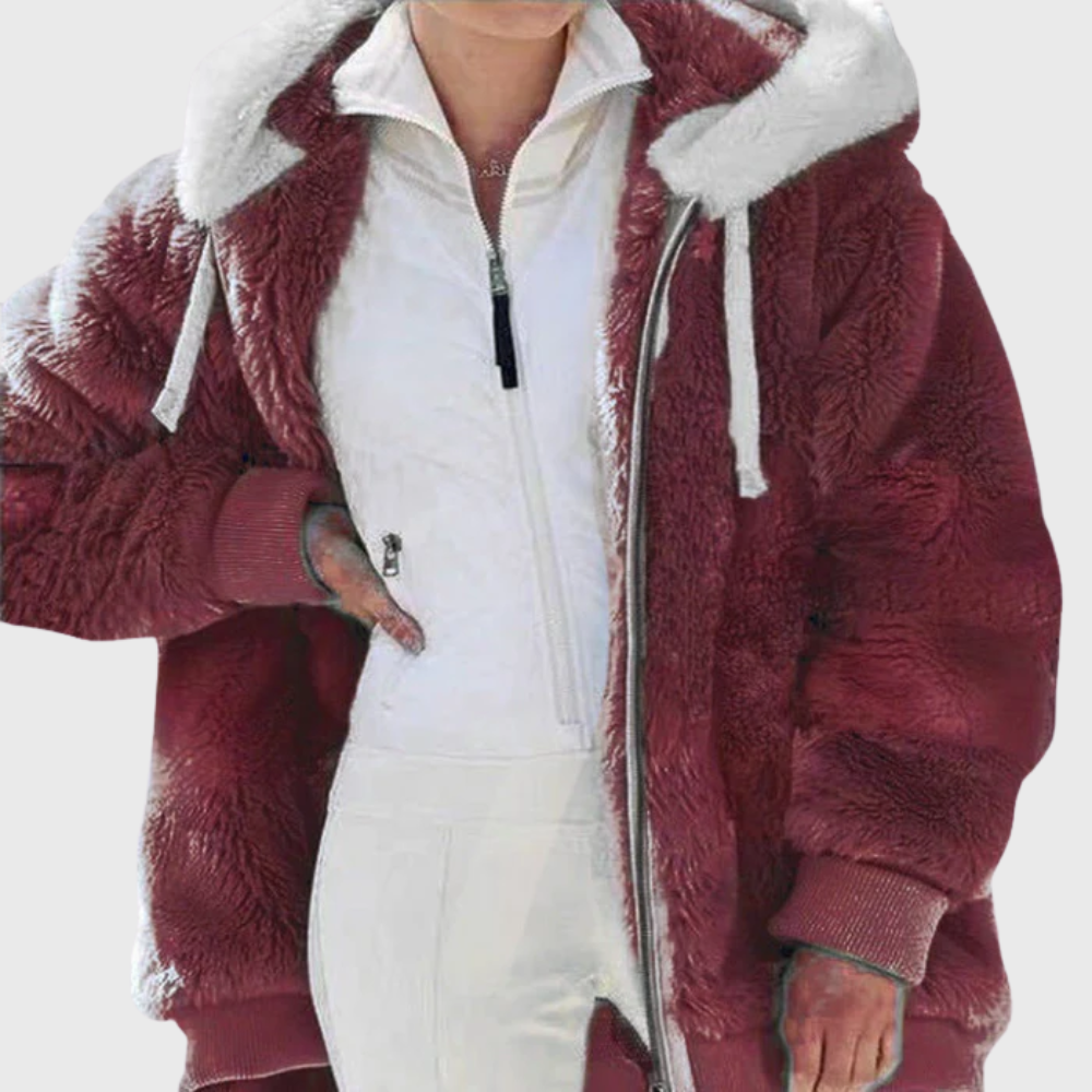 Sofia | Women's Puffer Jacket - Fleece Faux-Fur Hood