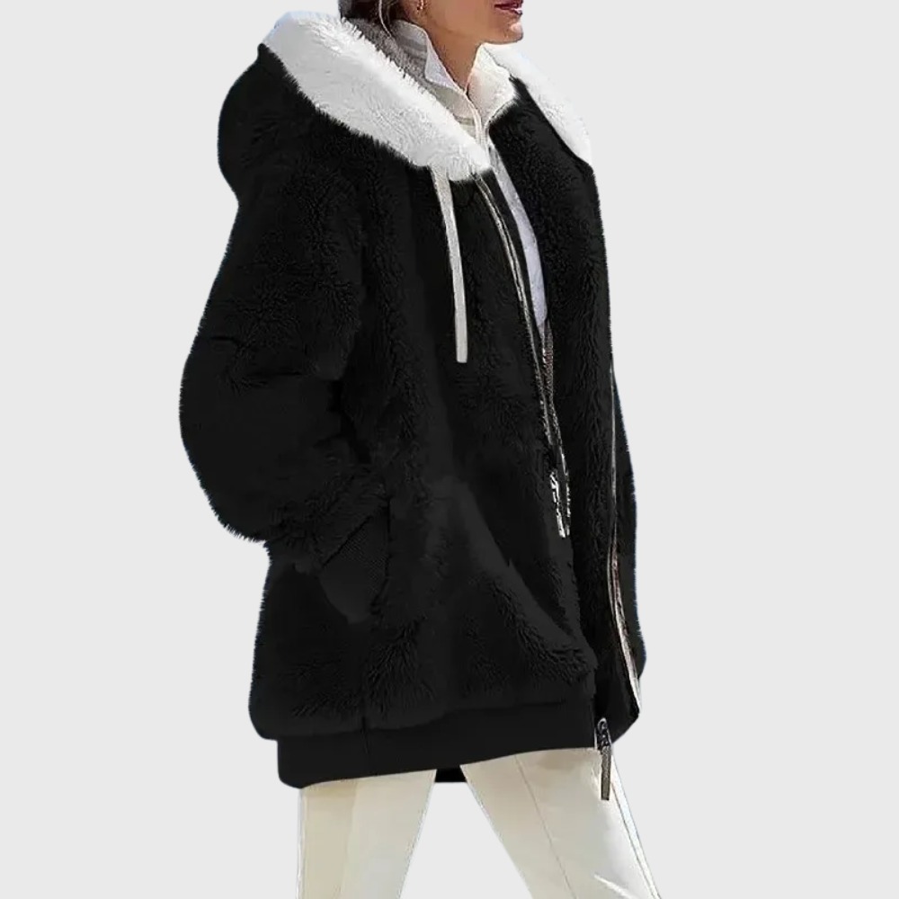 Sofia | Women's Puffer Jacket - Fleece Faux-Fur Hood