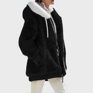 Sofia | Women's Puffer Jacket - Fleece Faux-Fur Hood