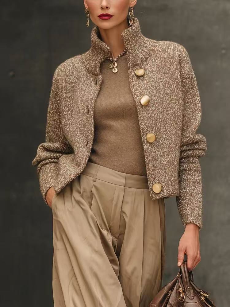Rebecca | Tailored Cropped Wool Jacket with Sculpted Collar