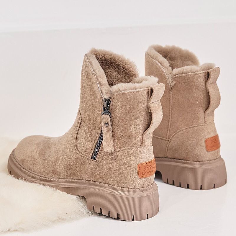 Rosalie | Suede Winter Boots with Faux Fur Lining and Chunky Sole