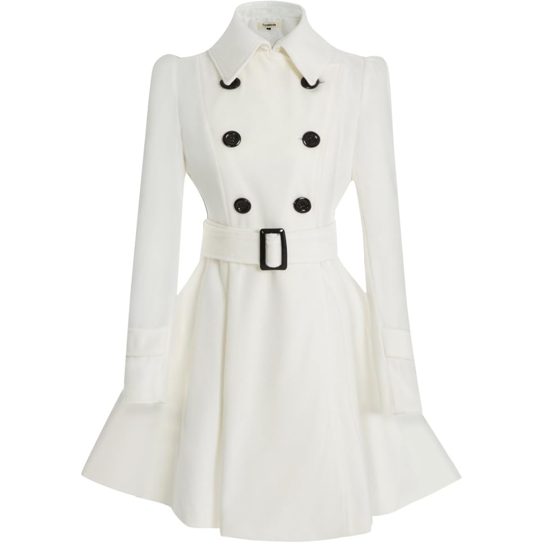 Rosalind | Reversible Wool Pea Coat with Belt