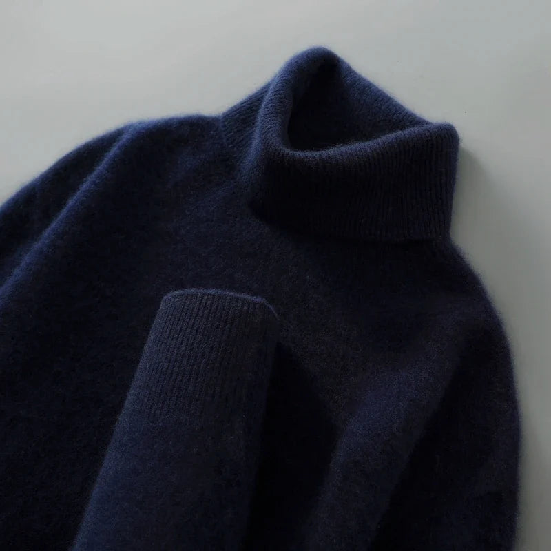 Greg | Men's Alpaca Wool Turtleneck Sweater - Tailored Fit Ribbed Cuffs