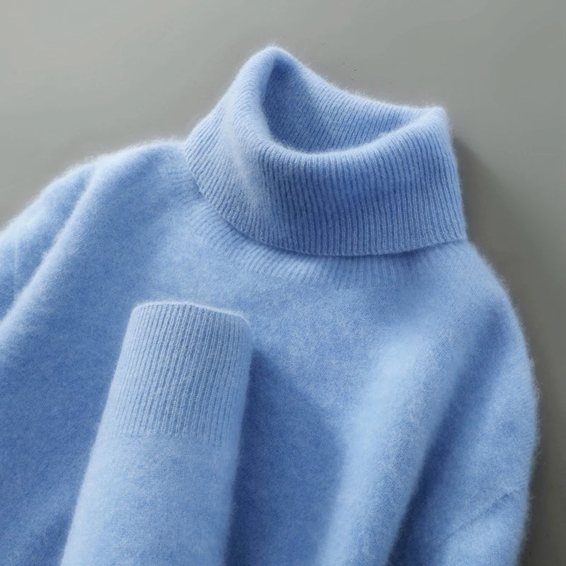 Greg | Men's Alpaca Wool Turtleneck Sweater - Tailored Fit Ribbed Cuffs