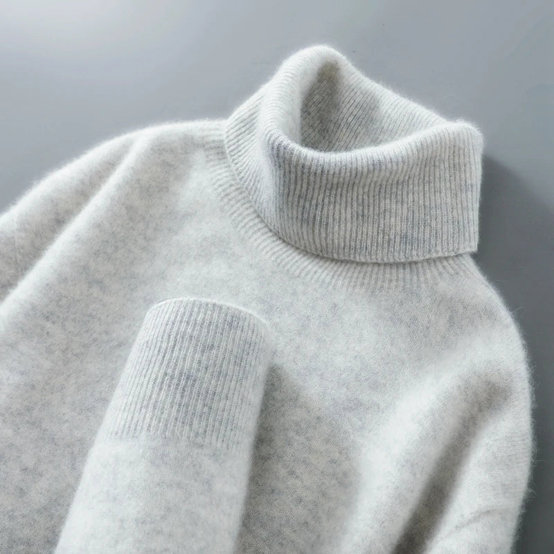 Greg | Men's Alpaca Wool Turtleneck Sweater - Tailored Fit Ribbed Cuffs
