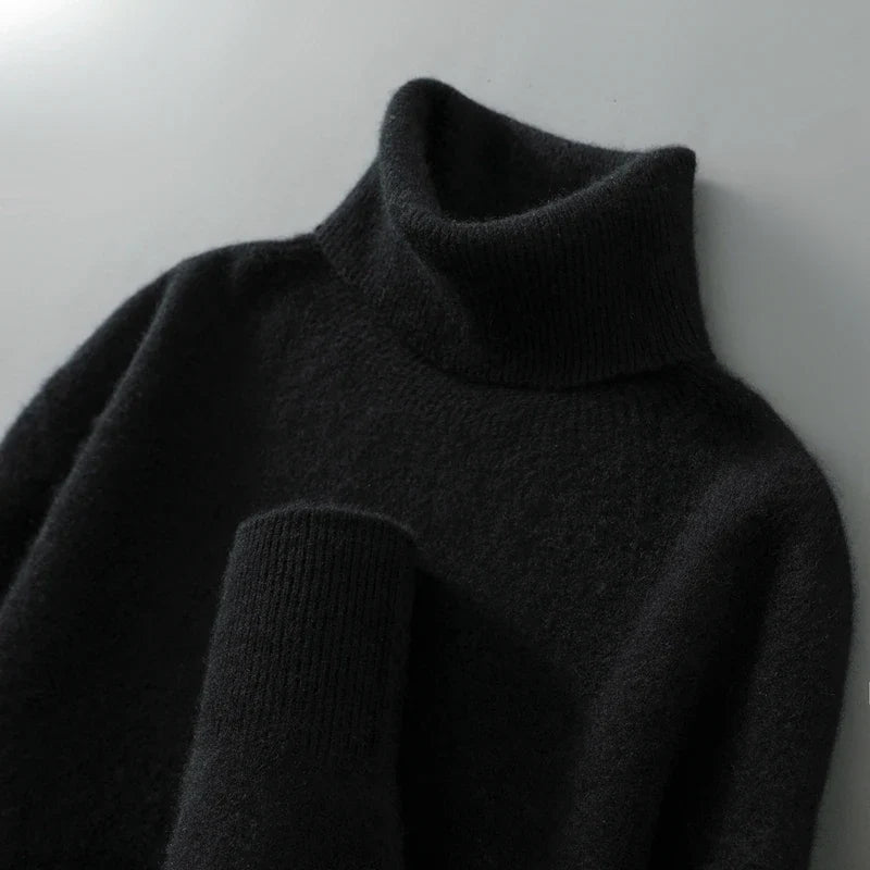 Greg | Men's Alpaca Wool Turtleneck Sweater - Tailored Fit Ribbed Cuffs