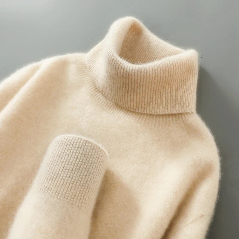 Greg | Men's Alpaca Wool Turtleneck Sweater - Tailored Fit Ribbed Cuffs